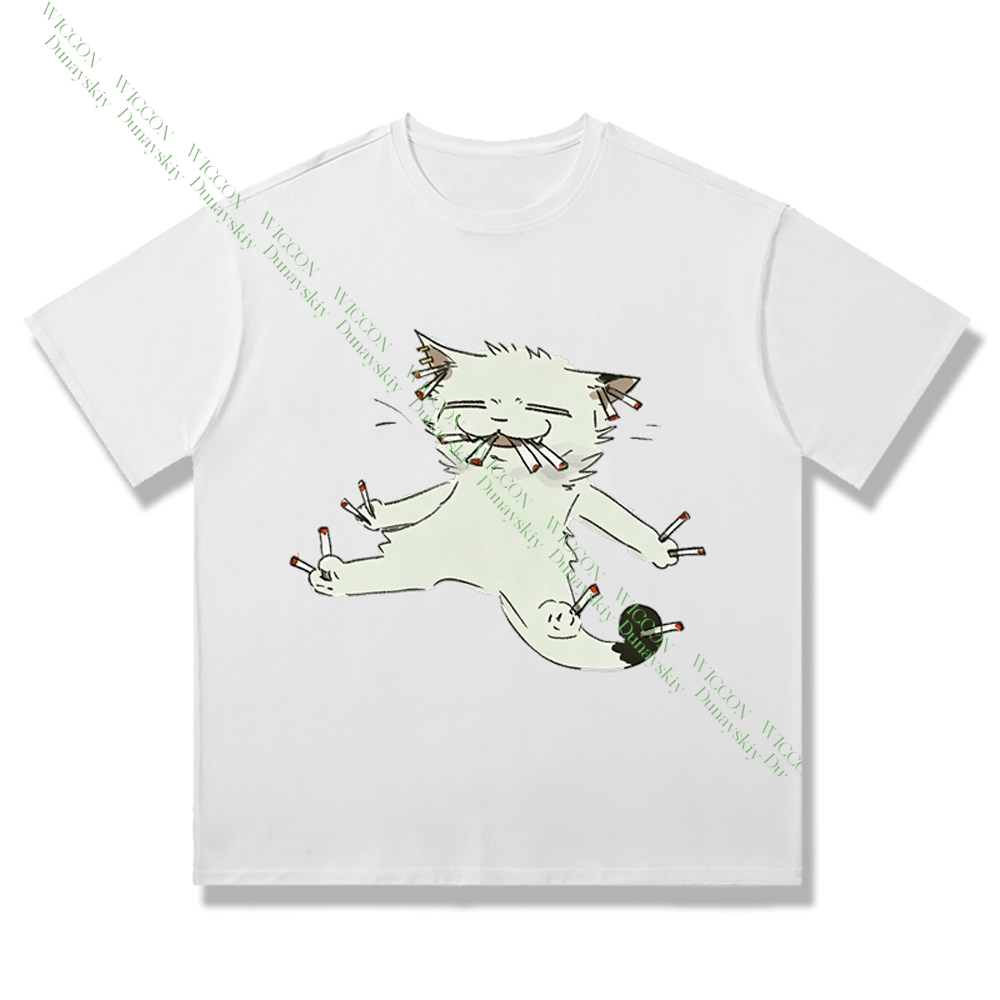 Chainsmoker Cat Yaniko Satou C - Anime Merchandise T-Shirts review and price