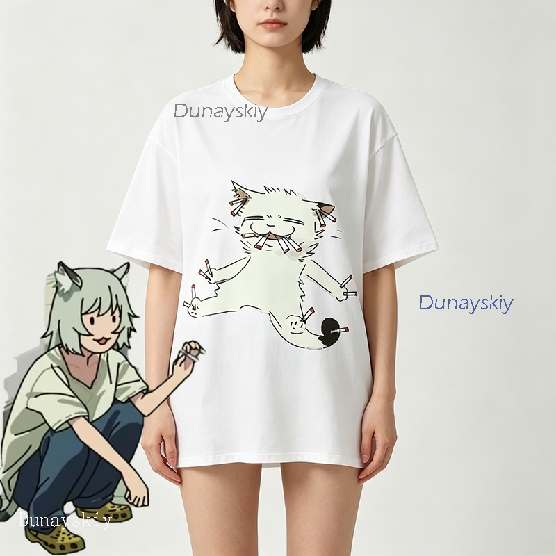 YesOk Chainsmoker Cat Yaniko S - Anime Merchandise T-Shirts review and price