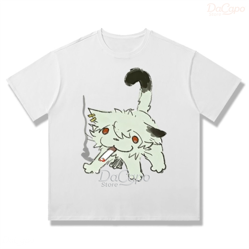 Chainsmoker Cat Yaniko Satou C - Anime Merchandise T-Shirts review and price